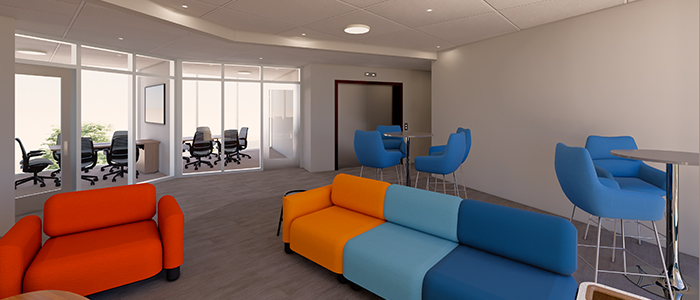 Hawks Landing lounge with study rooms Hawks Landing lounge with study rooms